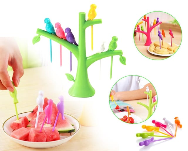 Fancy Bird Fork  Ideal Fork for Eating Fruits (Pack of 1)