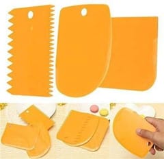 Perfect Plastic Cake Scrapper Smoother Edge Dough Cutter Icing Tools - 3 Pieces