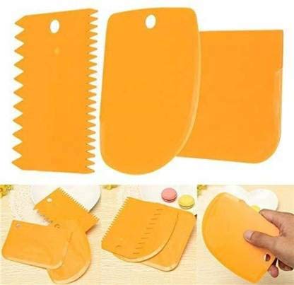 Perfect Plastic Cake Scrapper Smoother Edge Dough Cutter Icing Tools - 3 Pieces