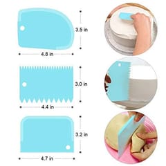 Perfect Plastic Cake Scrapper Smoother Edge Dough Cutter Icing Tools - 3 Pieces