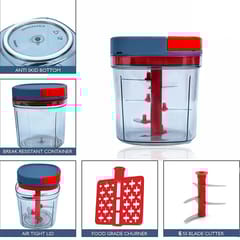 Manual Compact Hand Held Vegetable Chopper/Slicer (1Ltr)