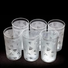 Unbreakable Plastic Diamond Design Drinking Glass (Pack of 6) (Brown Box Pack)